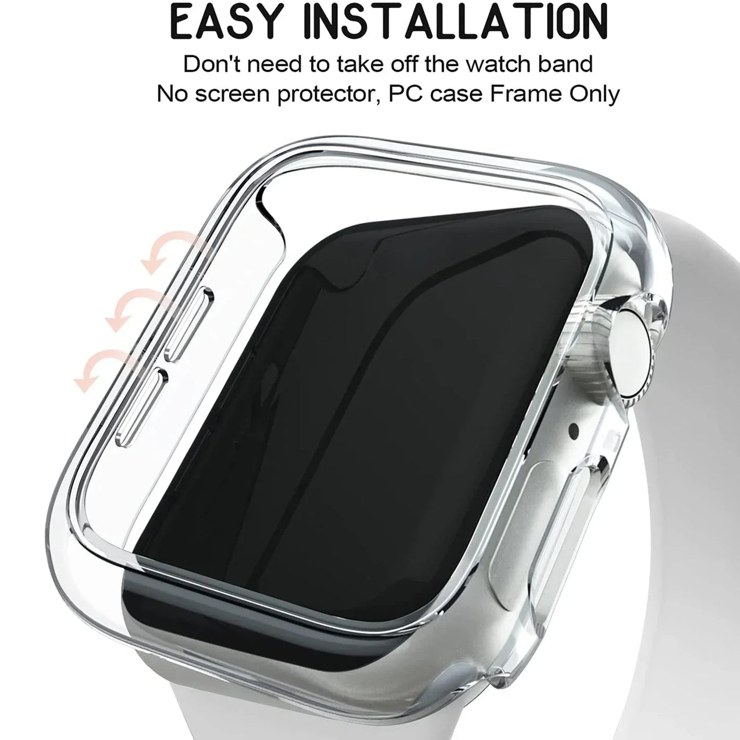 Cover for Apple Watch Case 45mm 41mm 44mm 40mm 42mm 38mm 46 49 mm Accessories PC Protector bumper iWatch Series 8 7 SE 6 5 4 
