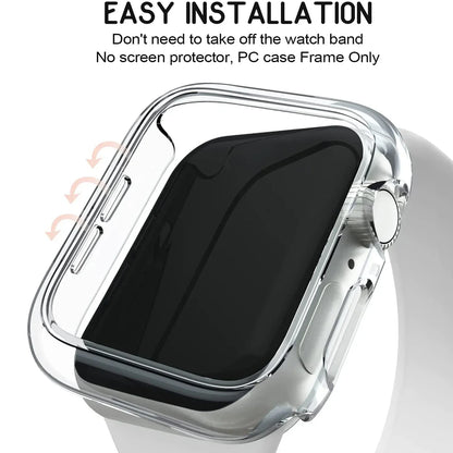 Cover for Apple Watch Case 45mm 41mm 44mm 40mm 42mm 38mm 46 49 mm Accessories PC Protector bumper iWatch Series 8 7 SE 6 5 4 