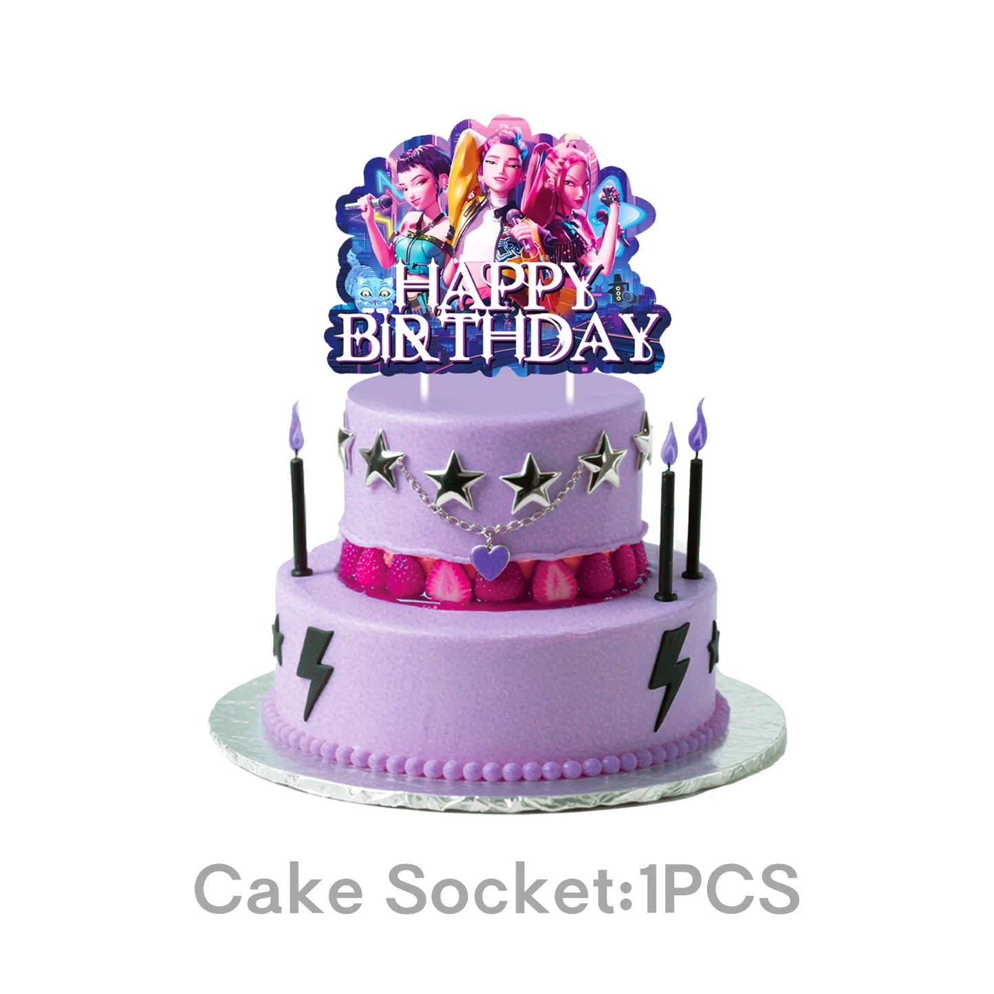 K Pop Birthday Party Decoration Tableware Set - Napkin Tablecloth Banner Paper Plates Slap Bracelets Stamps Baby Shower Suppl