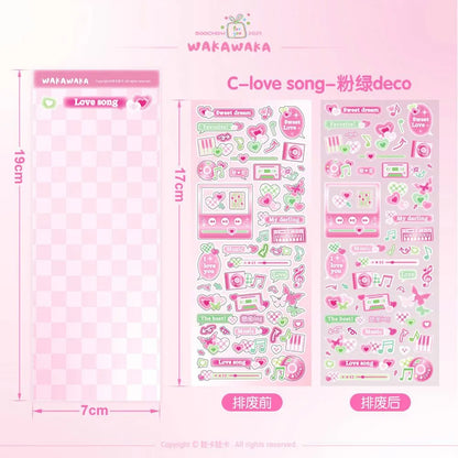 SCRAPBOOK Music Decorative STICKER Korean DIY Phone Luggage Motorcycle Laptop Flakes Idol Card Deco Sticker
