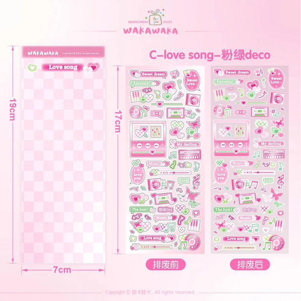 SCRAPBOOK Music Decorative STICKER Korean DIY Phone Luggage Motorcycle Laptop Flakes Idol Card Deco Sticker - 03