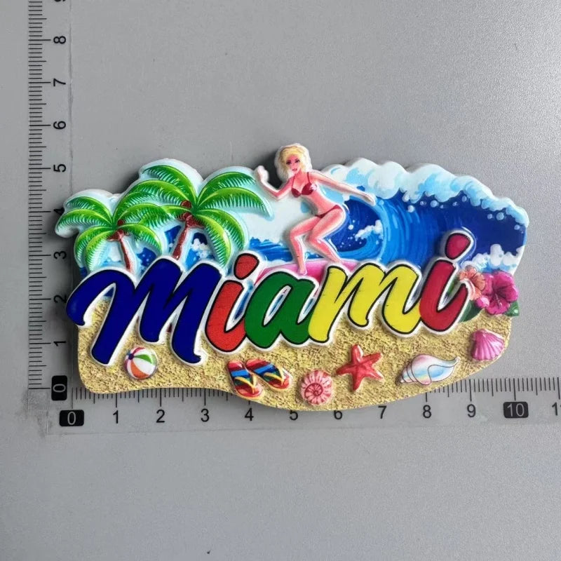 Tourist Souvenirs Fridge Magnets USA,refrigerator Decorations for Miami New York Hawaii Collection of Fridge Ornaments Sticke