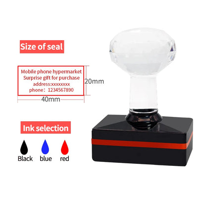 Personalized Logo Self inking Stamp Customized Photosensitive ink Stamp Your design picture - rectangle