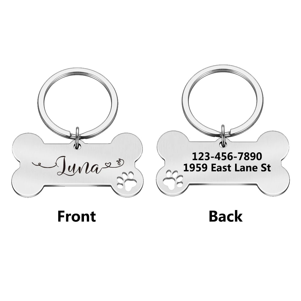 1pc Creative Custom Text The name of the love wavy line Personalized Dog Tags Customized Dog Collar With Name For Dog Tag Nam