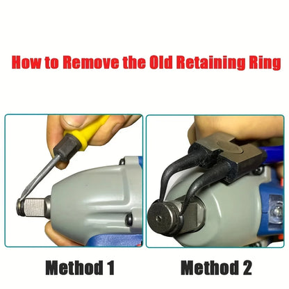 1/2" Retaining Ring Clip with O-Ring for Impact Wrench Socket Retainer Rings Socket Retaining Drive Friction Rings Part