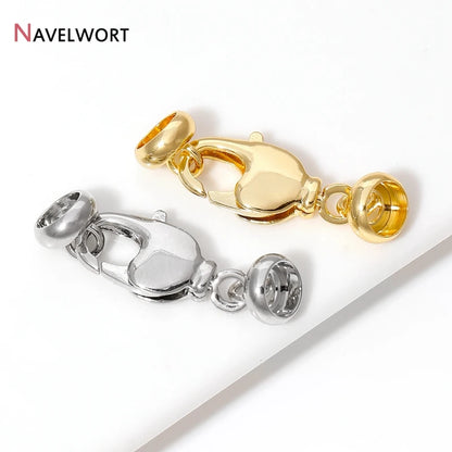 2 Sizes 18K Gold Plated Brass Metal Lobster Clasps Hooks Connector,Clasps For Jewelry,DIY Fashion Jewelry Making Accessories