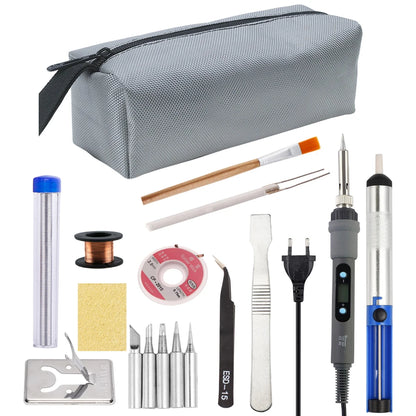 60W/80W Electric Soldering Iron Adjustable Temperature Digital Display Electronic Welding Repair Tools With Solder Tin Iron T
