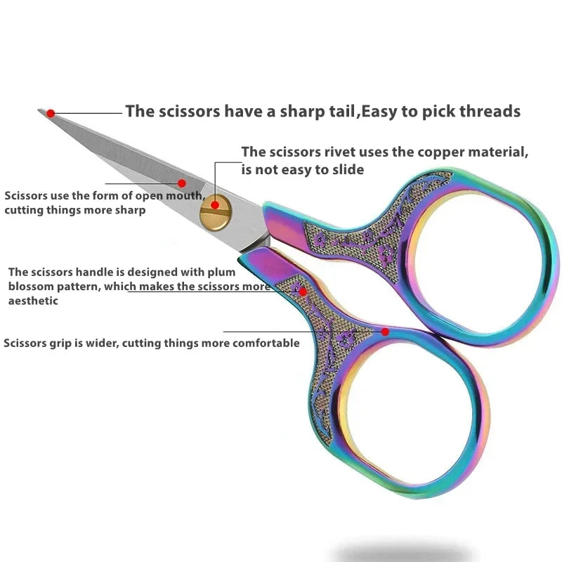 1PC Stainless Steel Vintage Scissors Sewing Fabric Cutter Embroidery Tailor Thread Scissor Tools for Sewing Shears