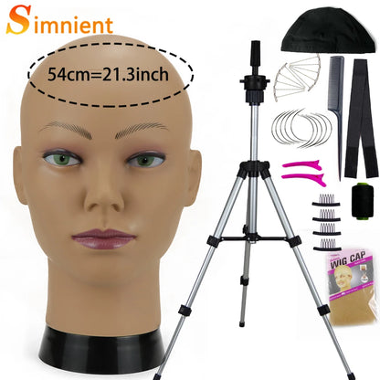 Mannequin Head With T-pin Wig Cap Tripod For Women Making Wig Hat Glasses Mask Display Cosmetology Manikin Head Makeup Practi
