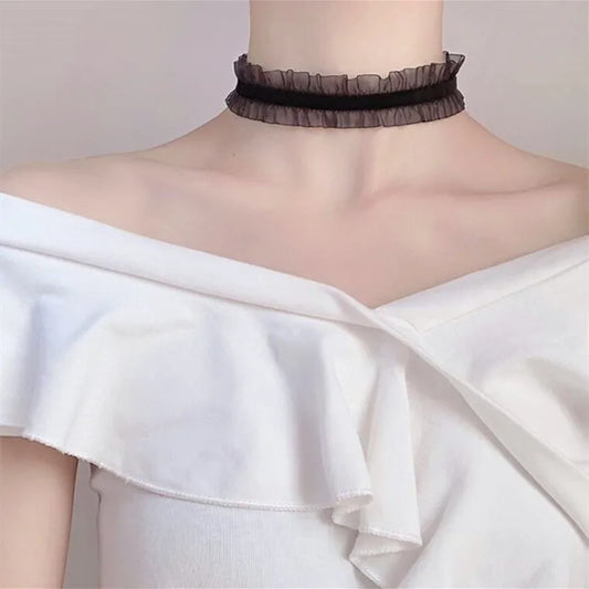Short Lace Choker Nekclace for Women Girl Black White Color Fashion Romantic Necklace Gift for Party Neck Jewelry