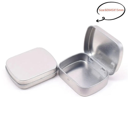 New Square Tin Storage Boxes Small Metal Storage Box Silver Jewelry Keys Coins Metal Box Tin Wedding Candy Storage Tin Can - 