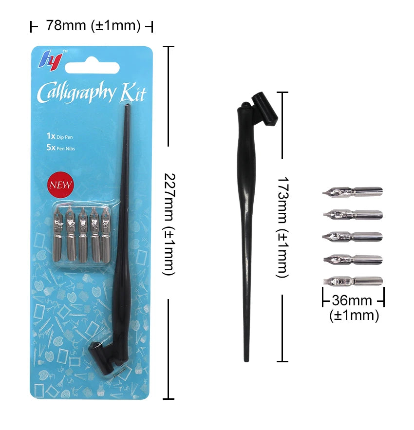 New Arrival Dip Pen Manga Calligraphy Dip Pen Holder+6 Nibs for Lettering Sketching Drawing Kit Fountain Pen Stationery Suppl