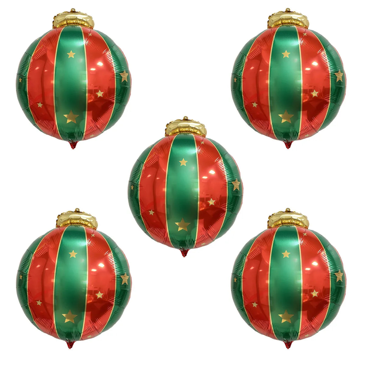 2/5pcs Red Green Christmas Ball Sahpe Foil Balloons Christmas Decorations for home store Party Supplies Navidad 2026 Decor - 