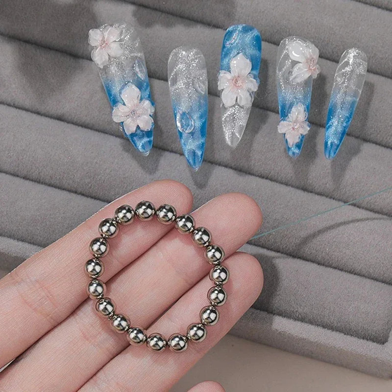 Round Magnetic Bead Nail Art Multi-Functional Powerful Magnet Cube Stones for Water Wave Ripple Cat Eye Design Manicure Tools