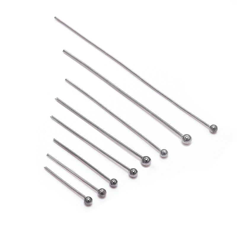 100Pcs/Lot Stainless Steel Headpin Diy Jewelry Accessories Earrings Beading Eye Pins Flat Head Pins For Jewelry Making Suppli