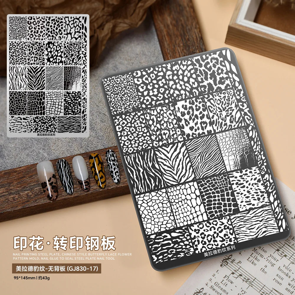 Striped Background Pattern Nail Stamping Plate DIY Template Stencil Manicure Nail Art Tool - GJ830-17