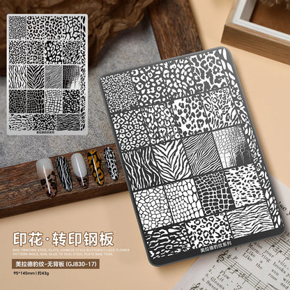 Striped Background Pattern Nail Stamping Plate DIY Template Stencil Manicure Nail Art Tool - GJ830-17