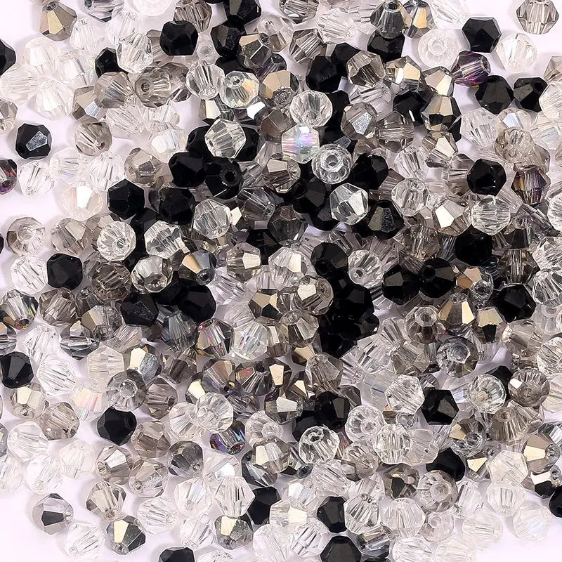 100Pcs 4MM Glass Bicone Shaped Beads Faceted Crystal Beads for Jewelry Making Bracelet Necklace Earrings DIY Beading - 6