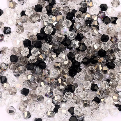 100Pcs 4MM Glass Bicone Shaped Beads Faceted Crystal Beads for Jewelry Making Bracelet Necklace Earrings DIY Beading - 6