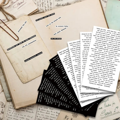 8 Sheet Quote Stickers for Journaling Small Talk Stickers Phrase Word Notebook DIY for Art Journal Collage Album Aesthetic