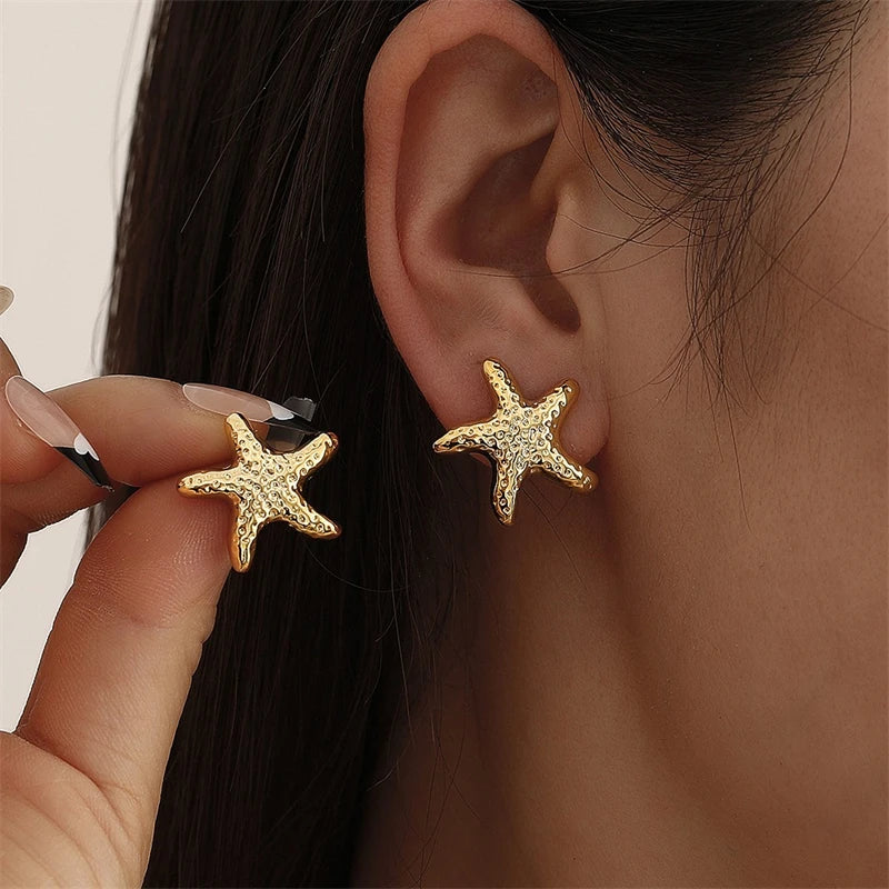 Vintage Metal Shell Stud Earrings for Women Trendy Accessories Personalization Jewelry Earrings Daily Wear Creative Jewelry G