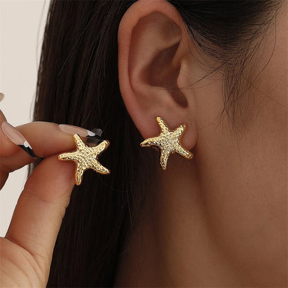 Vintage Metal Shell Stud Earrings for Women Trendy Accessories Personalization Jewelry Earrings Daily Wear Creative Jewelry G