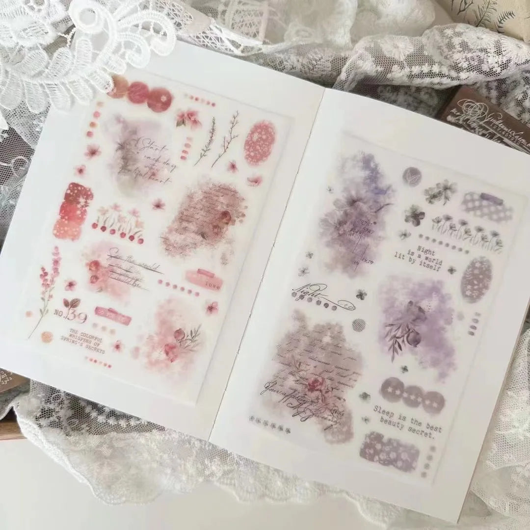 Journal Pages Vintage Travel Around The World Coffee Transfer Sticker for Card Making DIY Scrapbooking Decorative Sticker She