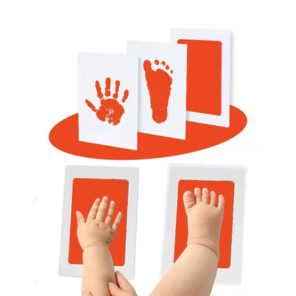 Newborn Baby DIY Hand And Footprint Kit Ink Pads Photo Frame Handprint Toddlers Souvenir Accessories Safe Clean Baby Shower G
