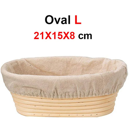 Handmade Rattan Bread Proofing Basket Natural Fermentation Sourdough Banneton Bread Basket Dough Rattan Wicker Baking Bowl - 