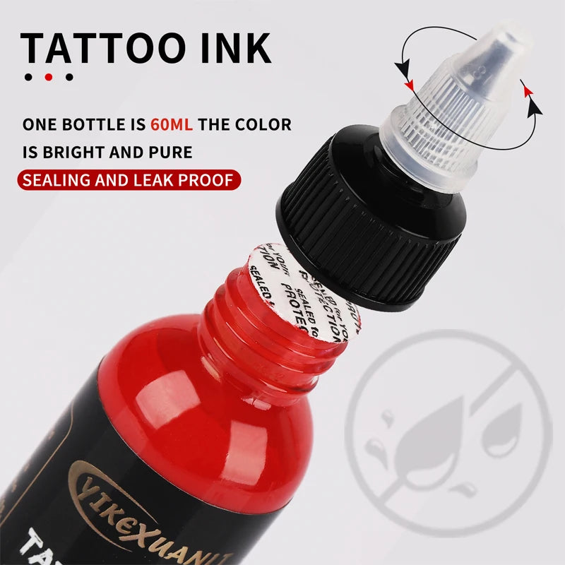 60ml red/black Tattoo Ink Pigment with box Body Art Tattoo Kits Professional Beauty Paints Makeup Tattoo Supplies Semi-perman