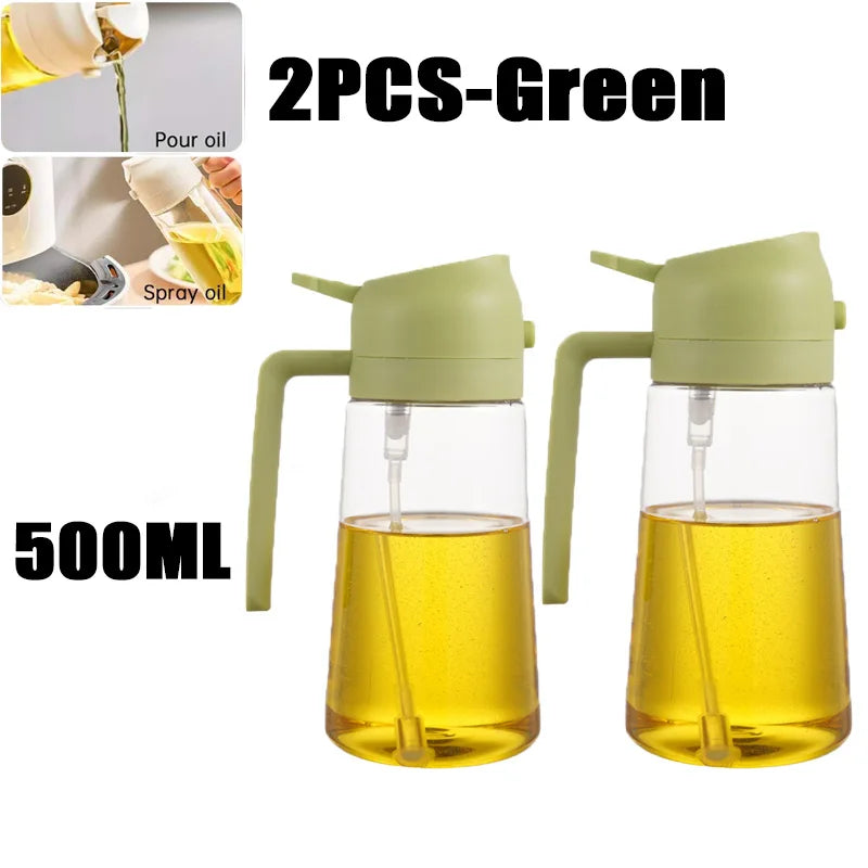2in1 500ml Plastic Kitchen Oil Sprayer Spray Oil Olive Spray Bottle for Oil Dispenser BBQ Baking Roasting Picnic Kitchen Tool