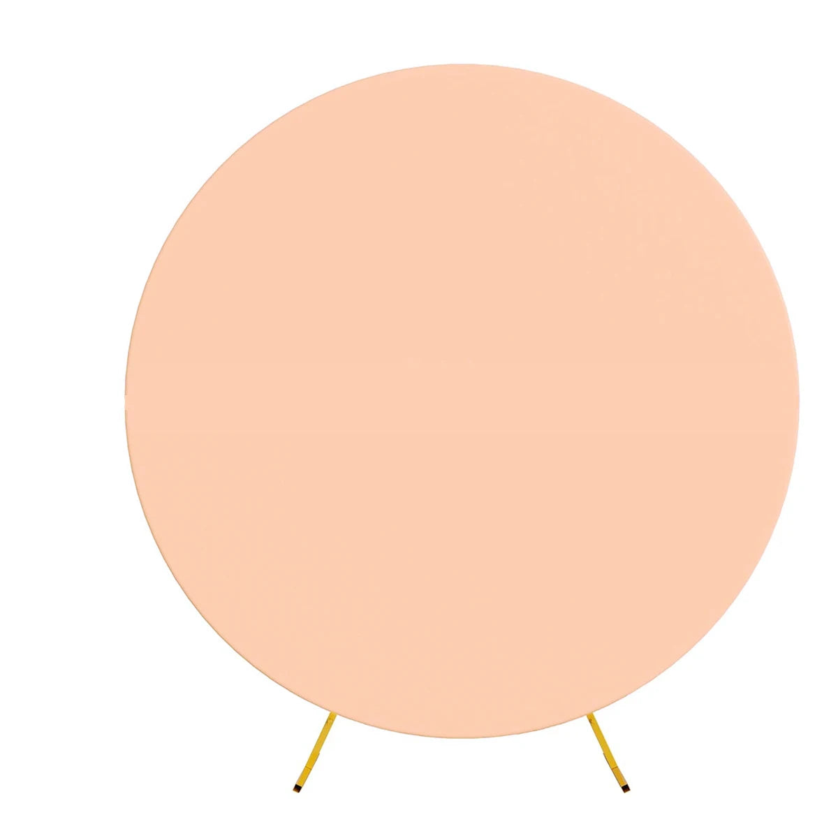 Pure Color Circle Round Backdrop Cover Wedding Baby Shower Birthday Party Decor Elastic Photo Background（Without Shelf）