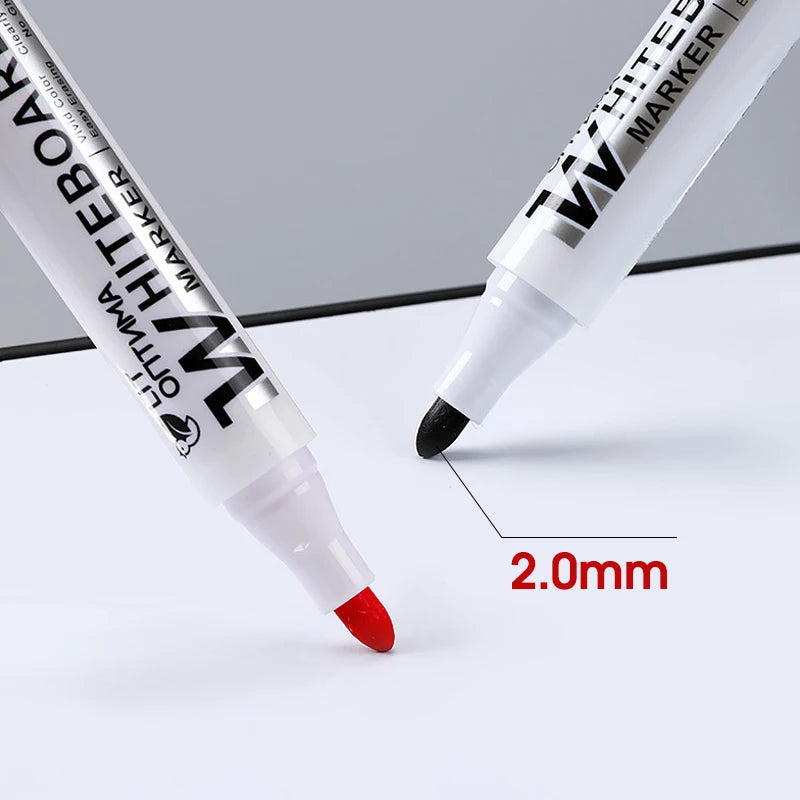 10pcs Whiteboard Marker Set,2.0mm Nib,Black Blue Red High-Volume Ink,Office Teaching Pen,Clear Handwriting & Easy Erasure L-5