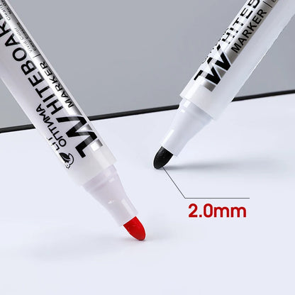 10pcs Whiteboard Marker Set,2.0mm Nib,Black Blue Red High-Volume Ink,Office Teaching Pen,Clear Handwriting & Easy Erasure L-5