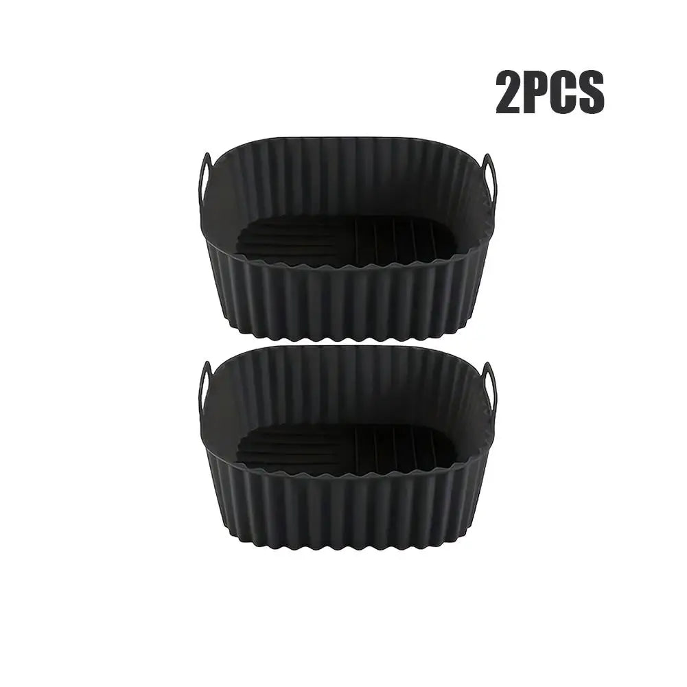 1-3PCS Silicone Air Fryer Liners Reusable Non-Stick and Easy Clean BBQ Tools Oven Microwave Safe for Healthy Cooking Restaura