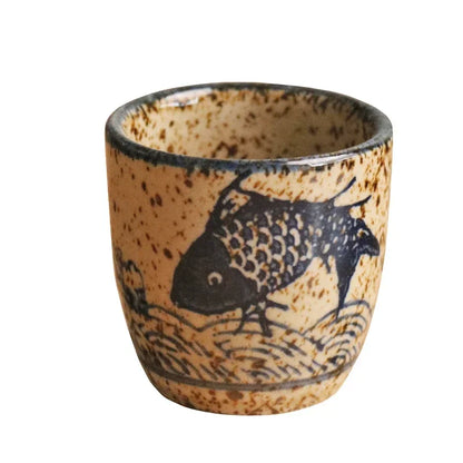 50ml Japanese-style Ceramic Antique White Wine Cup Sake Set Home Retro Coffee Cup Wine Pot Shochu Classical Cup
