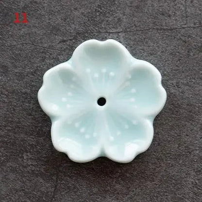 Cherry Blossom Incense Burner Home Ceramic Decor Stick Holder Aromatherapy Censer Office Teahouse Ornament