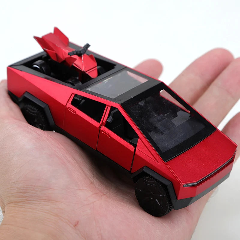 (Bagged) 1:36 Alloy Pickup CyberTruck Pull-Back Car Collection for Boys and Children, One Large and One Small vintage Toy Car
