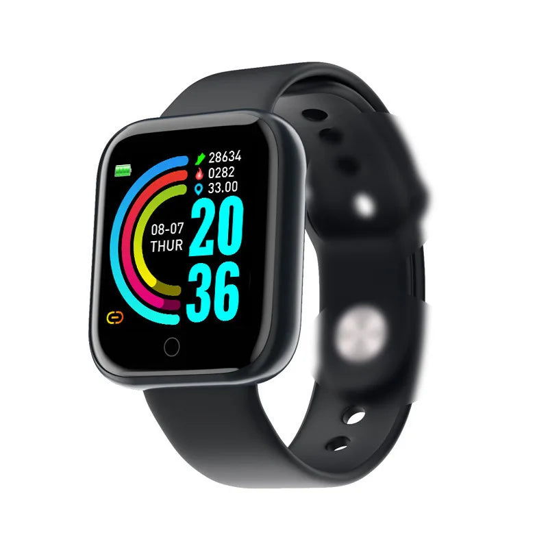 Y68 Smart Watch Men Women Heart Rate Oxygen Blood Pressure Monitoring Multi-Function Sleep Monitoring Smartwatch for Ios Andr