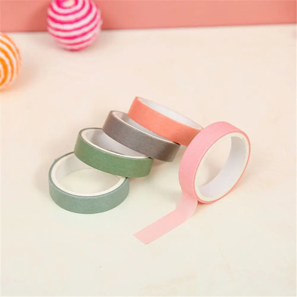 5PCS New Multicolor Washi Tape Masking Tape Cute Scrapbooking DIY Craft Decor Adhesive Tape School Stationery Home Supplies