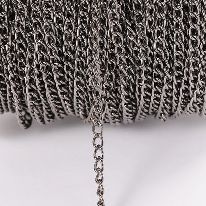 2 Meter Flat 2.5/3.5/4.5mm Extension Thin Chain Metal Chain DIY Necklace Body Chain Jewelry Making Chain Accessories