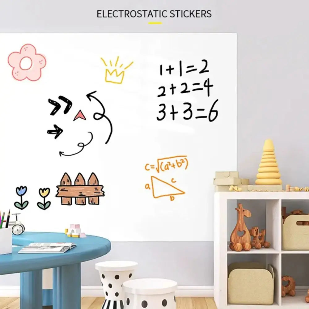 Electrostatic Whiteboard Sticker Reusable Removable Teaching Graffiti Drawing Board Household PP Erasable Whiteboard