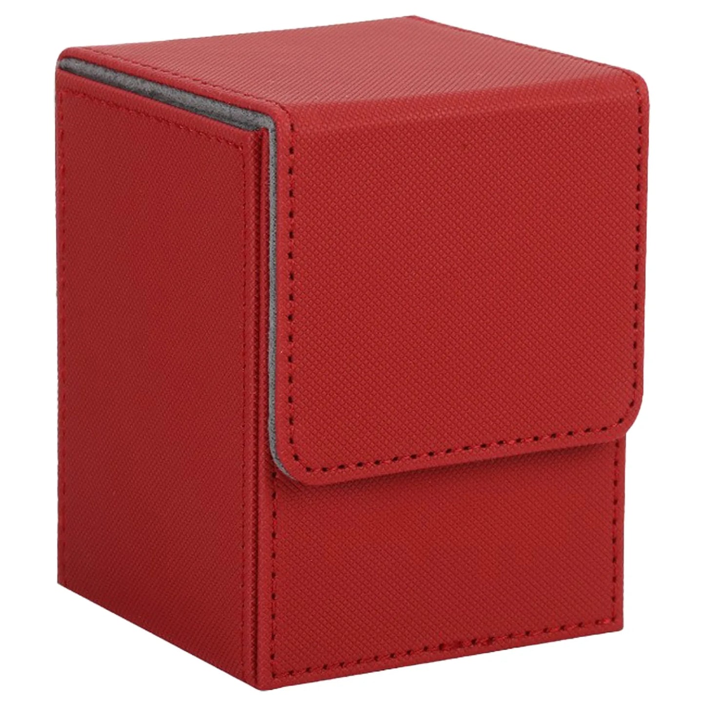 Card Fit For 100+Single Sleeved Cards , Leather Trading Commander Deck Box Compatible With Card Deck,Game Card Box - red