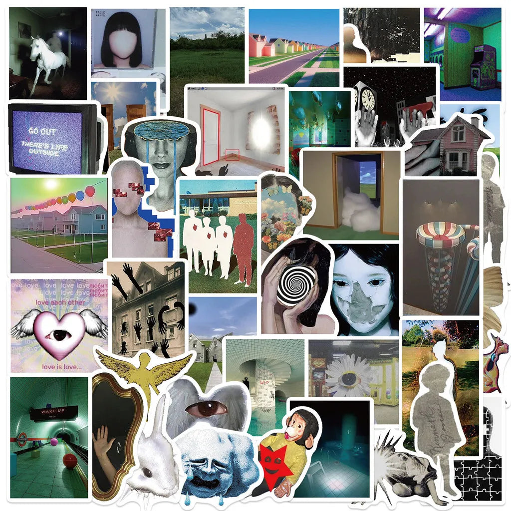 50 Pcs Cartoon Acidic Dreamcore Aesthetic Graffiti Stickers - Waterproof Decor for Guitars, Notebooks & Luggage DIY