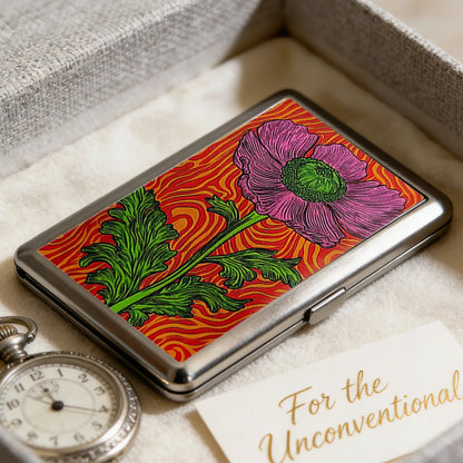 Vintage-Style Vintage Card Case Art Deco Design Metal Material Metal Case Easy Snap Multifunction Cash Case Business Card Hol
