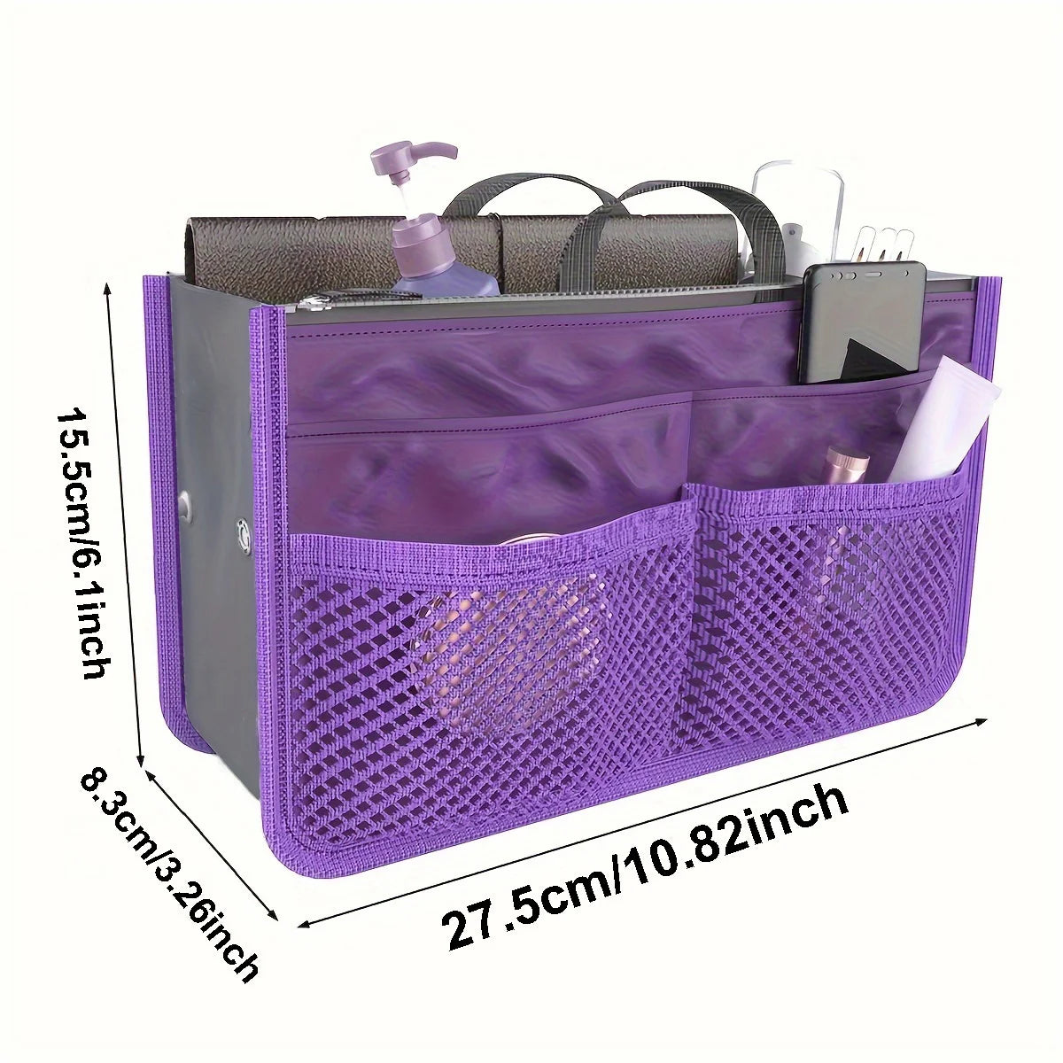 Multifunctional Bi-fold Storage Bag Double Zipper Large Capacity Storage Arrangement Makeup Toiletries Large Classification B