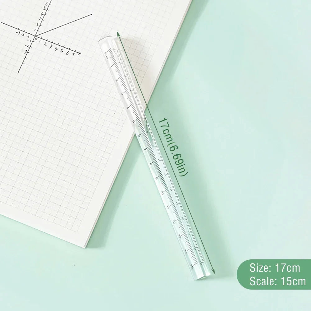 3D Stereo Transparent Rulers 15cm Measuring Tool Drawing Template Math Ruler Angle Ruler Office School Supplies Stationery