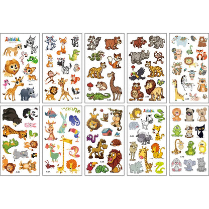 10 Sheets/Pack Kids Cartoon Unicorn Tattoo Sticker for Children's Arm Hands Body Cute Temporary Fake Tatoo - style 5