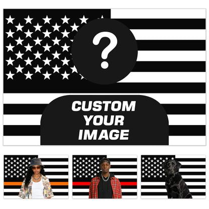 Customized American flag tapestry with personalized photos on 1pc, room decoration banner tapestry for family, idols, and pet