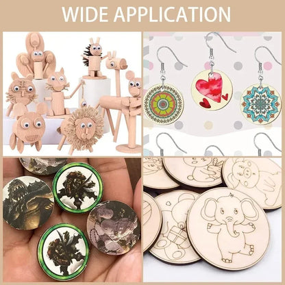 7/9/12/15cm Unfinished Wood Slices, Natural Blank Round Blanks Wood Circles for Crafts DIY Art Crafts Painting Home Decor